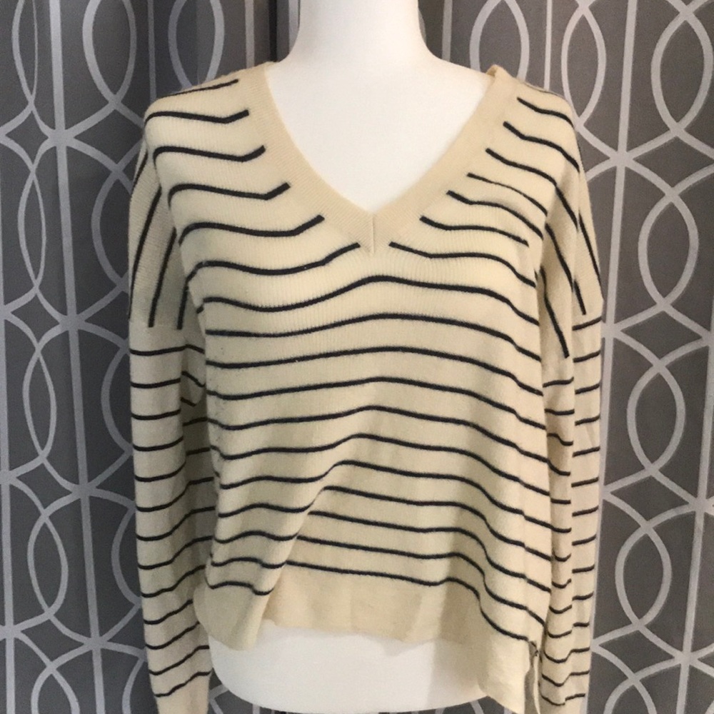 JCrew Striped VNeck Sweater